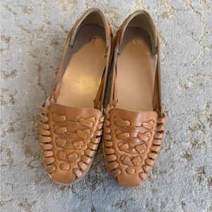 Nisolo Brown Woven Leather Flats